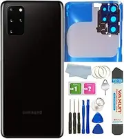 Galaxy S20 Plus Back Glass Cover Housing Door with Tape Parts Replacement for Samsung Galaxy S20+ S20 Plus 5G (Black)