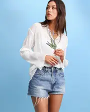 [Belle & Bloom] Yoko Shirred Chiffon Blouse - Cream