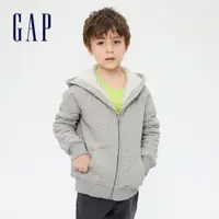 在飛比找蝦皮商城優惠-Gap 兒童裝 仿羊羔絨連帽外套-灰色(733485)