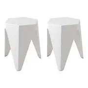 Set of 2 Stacking Puzzle Stools White