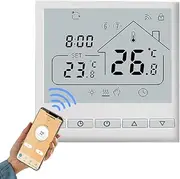 WiFi Smart Thermostat - 5+2 Programmable 16A Electric Heating, Tuya Voice Control, DIY Install, LCD Display, Temperature Controller Compatible With Alexa and Google