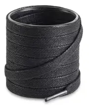 Flat Waxed Cotton Shoe Laces for Boots & Dress Shoes, Shoe Strings,Black, 54"...
