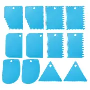 12 Pcs Plastic Clay Scraper, 2 Set Pottery Tools Soft Scraper, Blue