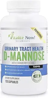 *New* High Strength Pure D-Mannose with Cranberry Extract for Natural Urinary Tract Infections and UTI Support - Digestive Health - Immune System Support - 700mg - Non-GMO - 120 Pills