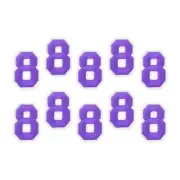 Embroidered Decorative Repair Patches Number 8 Purple 2" Height 10Pcs
