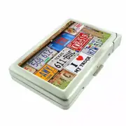 License Plates Em1 Cigarette Case with Built in Lighter Metal Wallet