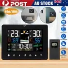 Digital LCD Wireless Weather Station Atomic Clock Thermometer Indoor Outdoor