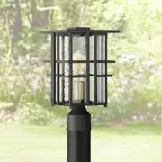 Arley Modern Outdoor Post Light Fixture Black Geometric Frame 13 3/4" Exterior