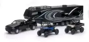 NEW NEW-RAY 1 TON DUALLY TRUCK w TOY HAULER & 2 POLARIS UTVs DIECAST MODEL