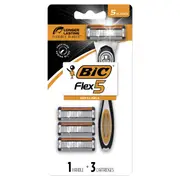 BIC Flex 5 Hybrid Men's 5-Blade Disposable Razor Shaving Kit