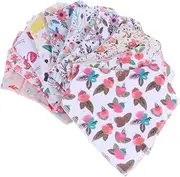 ERINGOGO Cotton Feeding Smock Bib 10pcs Triangular Baby Towels Saliva Bibs for Nursing Easy to Wear