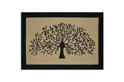 Solemate Jute L B Tree Black Border 60x90 Stylish Outdoor Entrance Doormat