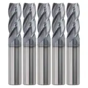 5Pcs 4 Flute 1/2" x 1-1/4" x 3" Solid Carbide End Mills AlTiN Coated CNC Bit