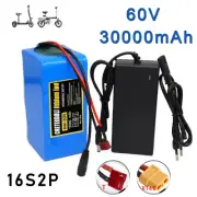 60V 30000mAh 16S2P Li-ion Battery Pack Electric Scooter Bicycle+67.2V 2A Charger