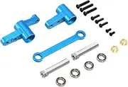 1:14 Brushless RC Car Steering Assy Kit RC Car Fittings Wear Resistant Metal Upgrade Spares for 1/14 Hyper Go 14209 14210, Blue
