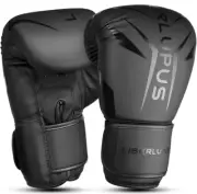 Liberlupus Black 12oz. Cool Style Kickboxing Boxing Training Gloves
