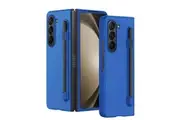 For Samsung Galaxy Z Fold 6 Case with S Pen Holder, with Hinge Protection [Front Built-in Screen Protector], Slim Hard PC Shockproof Cover (Blue)