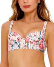 Agua Bendita Balena Meraki Printed Sweetheart Bikini Top