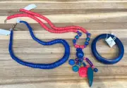 NWT!!! Vintage 80s 90s Wood Jewelry Lot Necklaces & Bracelet Bangle