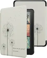 WALNEW Case for 7" Kindle Paperwhite 12th Generation 2024 & Kindle Paperwhite Signature Edition 2024, All-New PU Leather Protective Case Cover with Auto Wake/Sleep, Dandellion