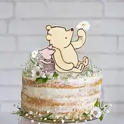 1PCS Winnie Cake Topper Welcome Baby Acrylic 5inch Cake Toppers Cupcake Toppers Classic The Pooh Baby Shower Decorations Winnie Birthday Party Supplies