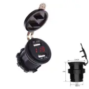 Waterproof Dual USB Charger 12V Voltmeter Socket Universal Car Usb Socket Plug