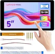 Waveshare 5inch DSI Capacitive Touch Display, Compatible with Raspberry Pi 5/4B/3B+/3A+, 720 × 1280, IPS, Optical Bonding Toughened Glass Panel, DSI Interface, 5-Point Touch, Aluminum Alloy Case