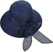 [FOMIYES] Beach Uv Protection Sun Hat Bowknot Fashionable Casual Great for Summer
