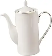 Cabilock Ceramic Coffee Pot with Trim Versatile Teapot for Home and Office Use Scald Handle Kitchen Accessory for Daily Brewing Elegant Design for Restaurants