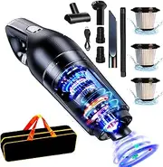 Handheld Vacuum Cleaner, 15000Pa Handheld Vacuum Cleaner, Battery Test Winner Bagless, 120 W Car Vacuum Cleaner Strong Mini Wet/Dry Handheld Vacuum Cleaner Wireless Vacuum Cleaner for Home, Pet Hair,
