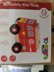 Buildable wood Toy Firetruck for children fun & educational 18m+ 6 pc