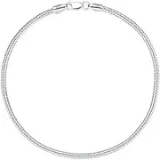 [nometo] 925 Sterling Silver Cuban Link Chain Bracelet 5/8mm Silver Bracelet for Men Women Silver Bracelet 6.5-9 Inches