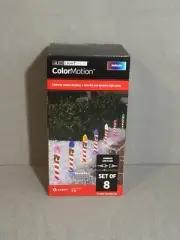 GEMMY Set of 8 Lightshow Color Motion Christmas Candy Cane Pathway LED Lights