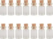 1ml Mini Glass Bottles Vials with Cork Empty Tiny Transparent Bottle Jars 100pcs Glass Bottles with Cork Stopper
