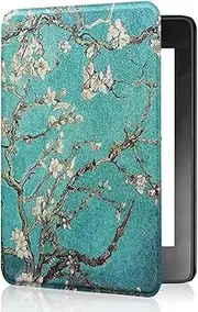 Case Cover Compatible with Kindle Paperwhite 6.8 (11th Generation 2021) Protective Case Shell with Hand Strap Auto Wake/Sleep (Flower)