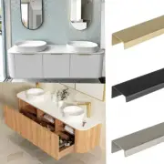 QLD 1800mm Otti Bondi Curved Fluted Matte White / Woodland Oak Plywood Vanity
