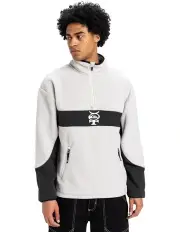 [Quiksilver] Mercury Half Zip Polar Fleece Top in Grey