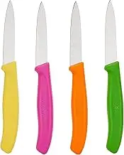 Victorinox 4-Piece Set of 3.25 Inch Swiss Classic Paring Knives with Straight Edge, Spear Point