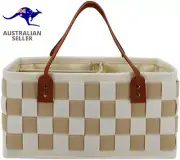 Baby Nappy Caddy Organiser, Woven Felt Large Portable Diaper Bag Organiser for C