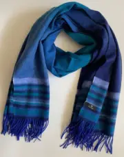 PAUL SMITH SOFT LUXURIOUS 100% LAMBSWOOL OCEAN BLUE SCARF BNWT made in England