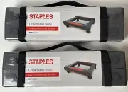Two Collapsible Moving Dolly 200lb Weight Limit 4 Wheels Staples Set Of 2 NEW