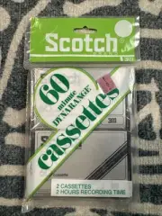 2 SCOTCH DYNARANGE 60 BLANK CASSETTE TAPE (SEALED) BO