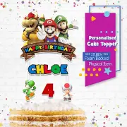 Super Mario Brothers Cake Topper Personalised *STURDY* Birthday Party Decoration