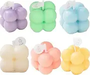 6-in-1 Mini Soy Wax Candles Gift Set – Eco-Friendly Aromatherapy, Lavender/Peach/Sea Salt Scents, Bubble Shaped Decorative Candlestick，Premium Scented Candles for Relaxation/Meditation for Home