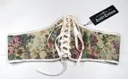 Underbust Corset Belt Tapestry Floral Renaissance Steampunk Size 12