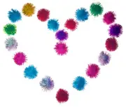 20 Sparkle Glitter Tinsel Poms Balls 2" Colorful Toys Bag Catnip Cats Kittens!