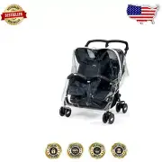 Weatherproof Clear Rain Cover for Pliko Mini Twin Stroller - Child Safety First