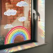 Rainbow Clouds, Sunlight Refraction, Dazzling Glass Window Display
