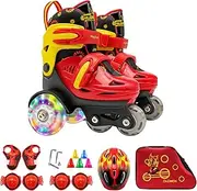 Roller for - Adjustable Girls Skaates, Three Point Design Skates, Roller Storage Bag for | Skateboard Set for Girls Boys, Includes Dial