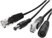 Angoily 100-130ft Range Splitter Adapter 2-Pack -c196b Black Full Cable Adapter Wire for Routers Telephony Security Cameras